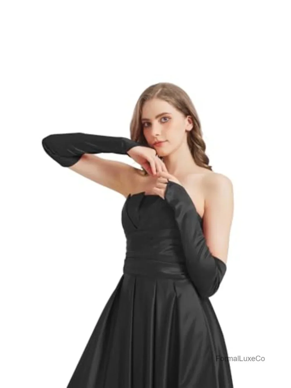 Satin Fingerless Long Gloves Women's Costume Opera Length